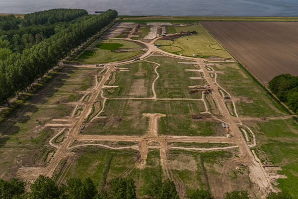Infrastructuur werkzaamheden voor nieuwbouw project